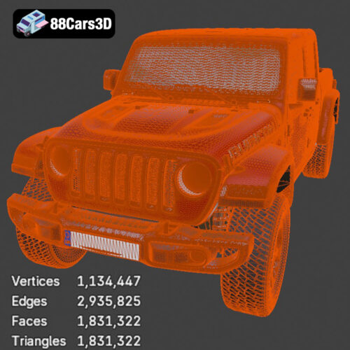 Jeep Gladiator Rubicon 2020 3D Model - Gallery Image 6 Jeep Gladiator Rubicon 2020 3D Model