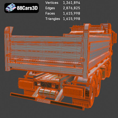 Mercedes-Benz Actros Tipper 3-Axle 2011 3D Model