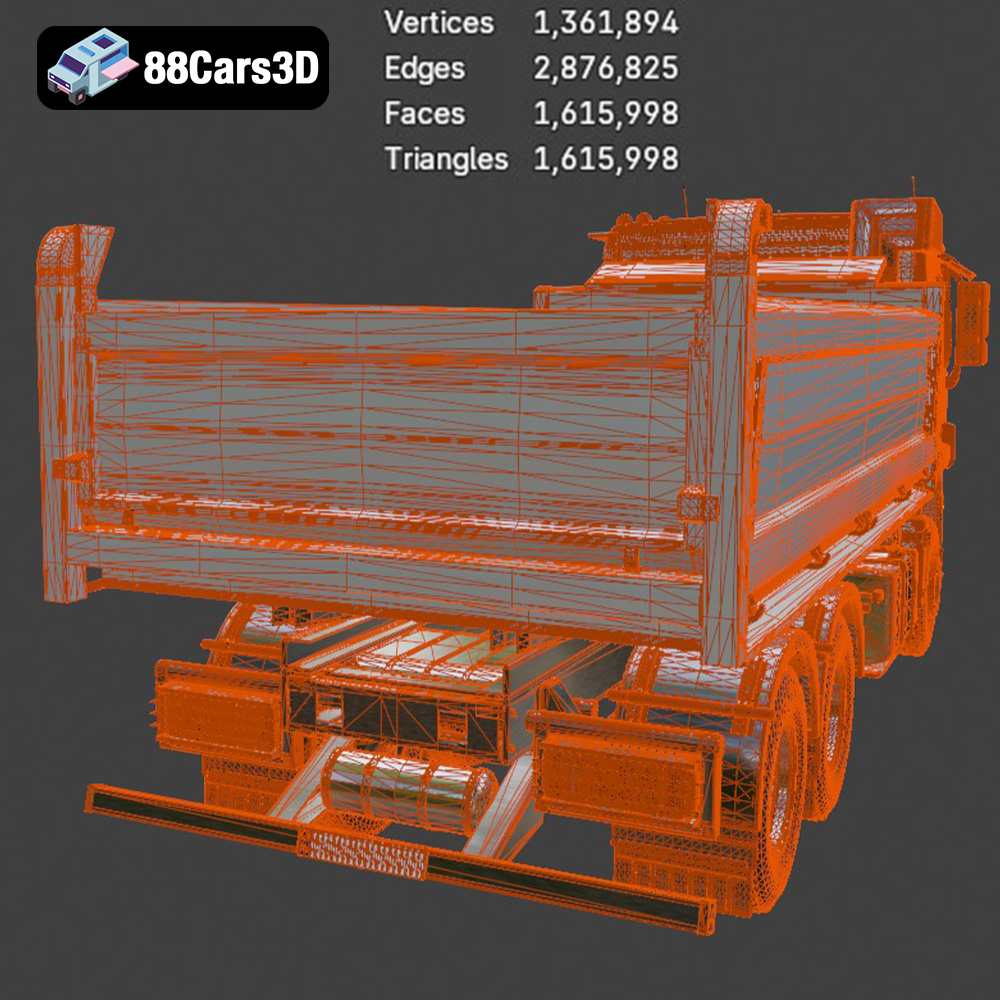 Mercedes-Benz Actros Tipper 3-Axle 2011 3D Model