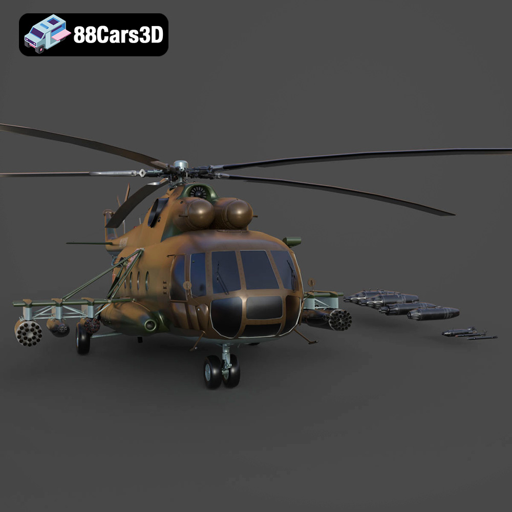 Mil Mi-8MT Helicopter 3D Model