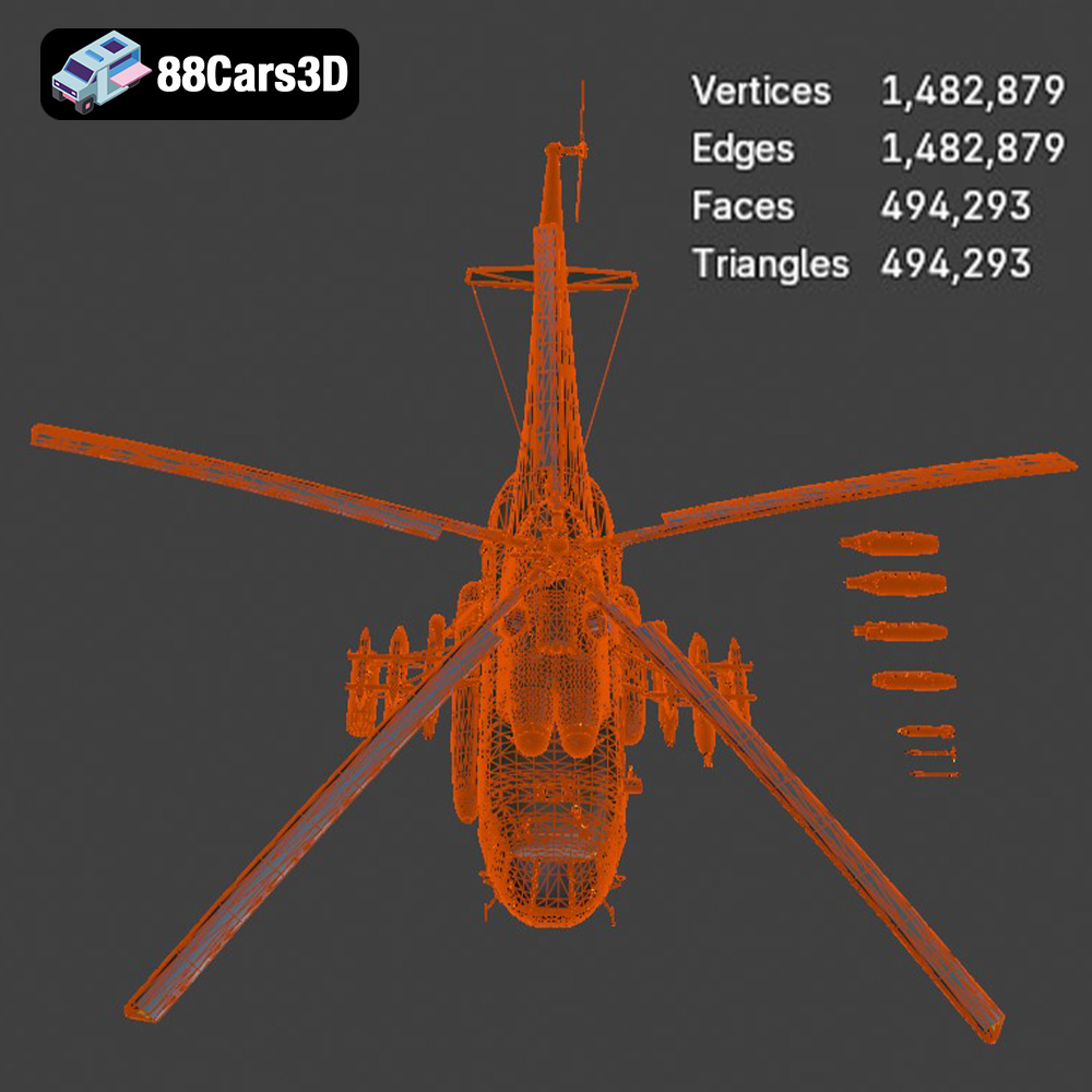Mil Mi-8MT Helicopter 3D Model