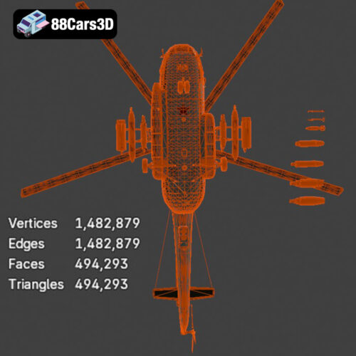 Mil Mi-8MT Helicopter 3D Model