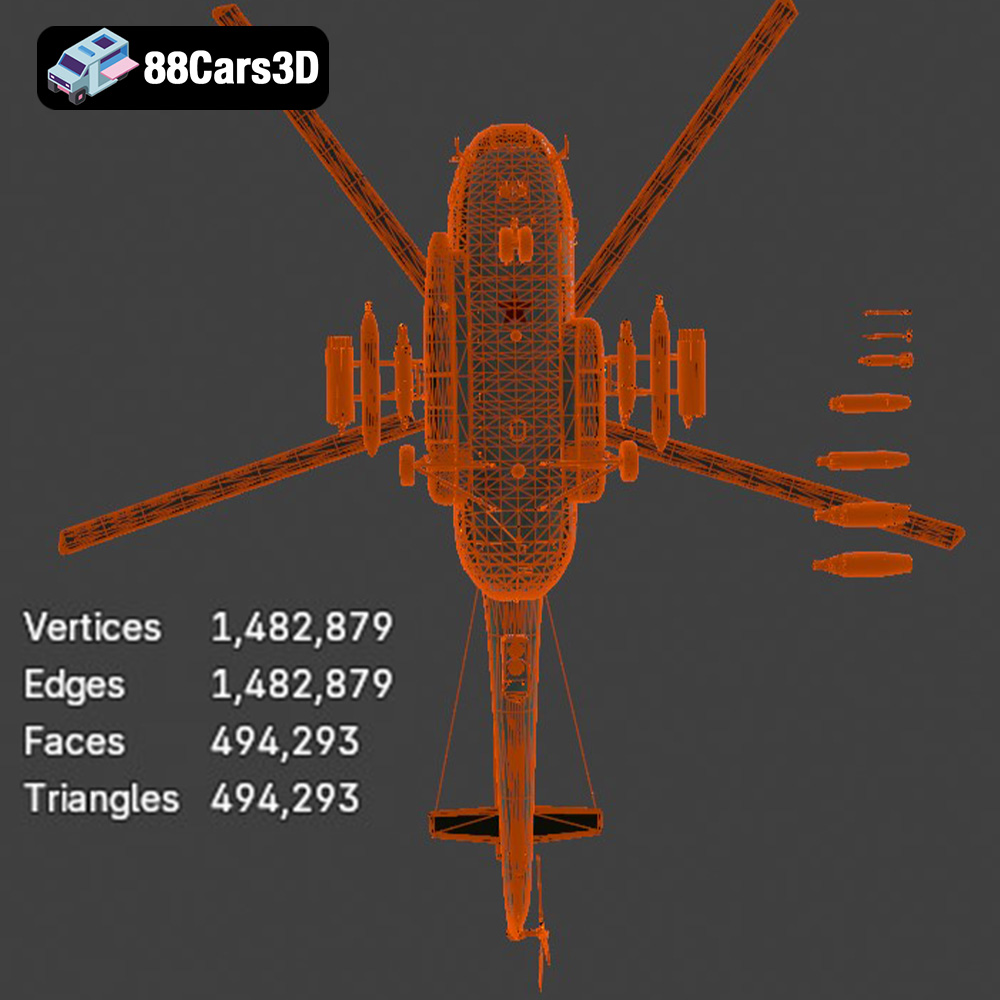 Mil Mi-8MT Helicopter 3D Model