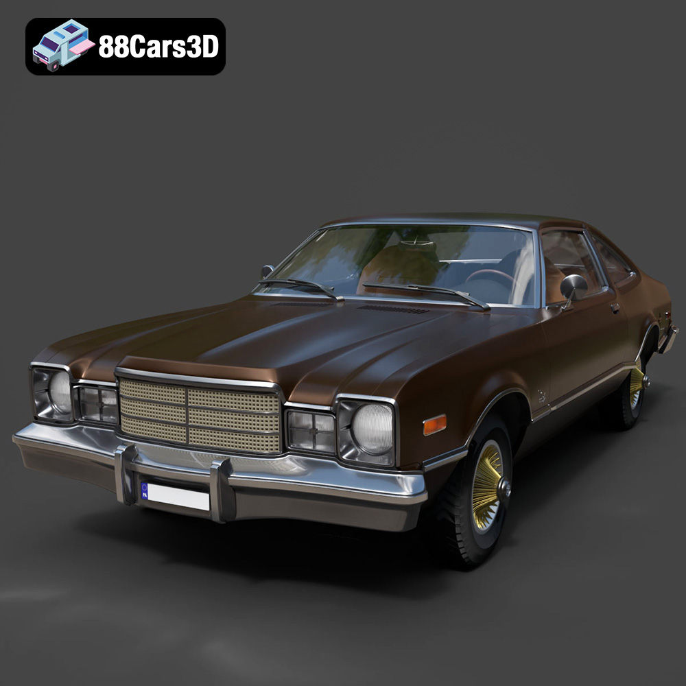 Plymouth Volare Coupe 1977 3D Model Download SLT FBX OBJ GLB Blend