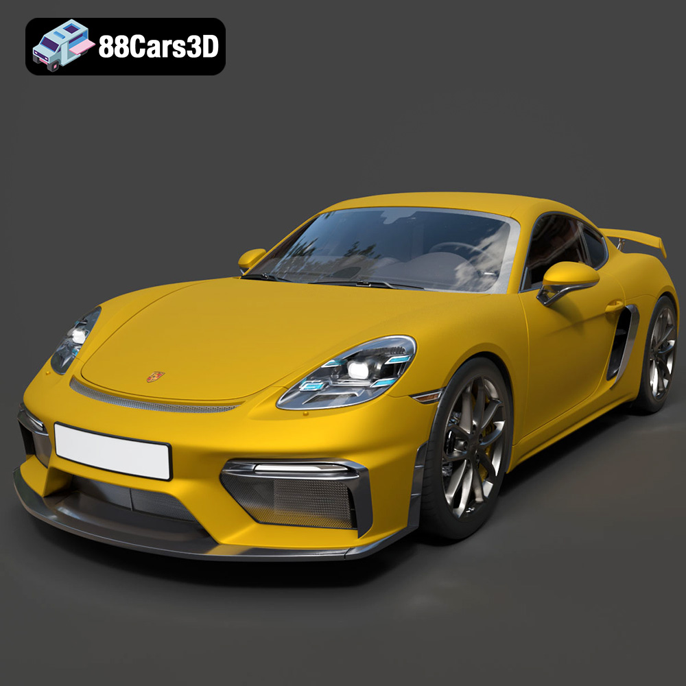 Porsche 718 Cayman GT4 2020  3D Model Download STL FBX OBJ GLB Blend