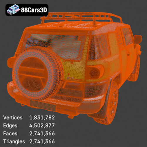 Toyota FJ Cruiser 2010 3D Model Download STL FBX OBJ GLB Blend - Gallery Image 7 Toyota FJ Cruiser 2010