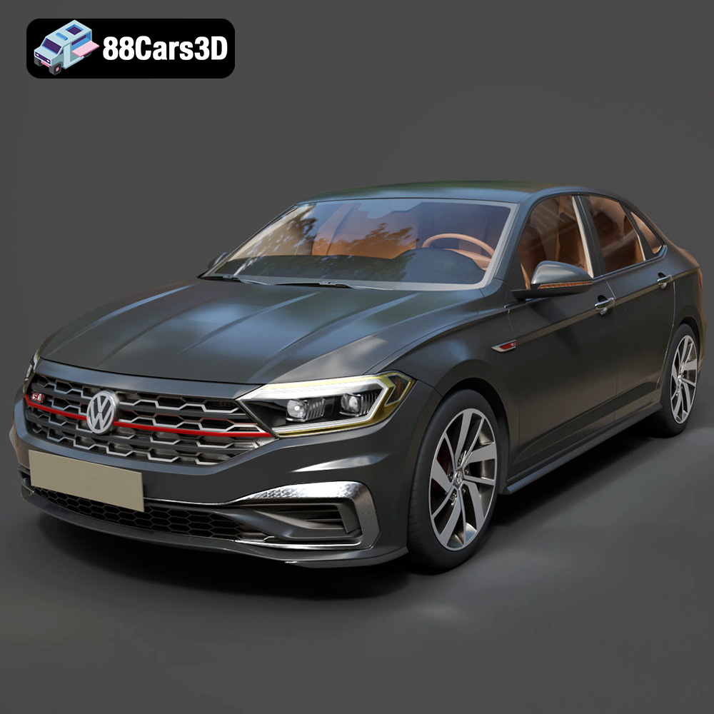 Volkswagen Jetta GLI 2019 3D Model Download STL FBX OBJ GLB Blend