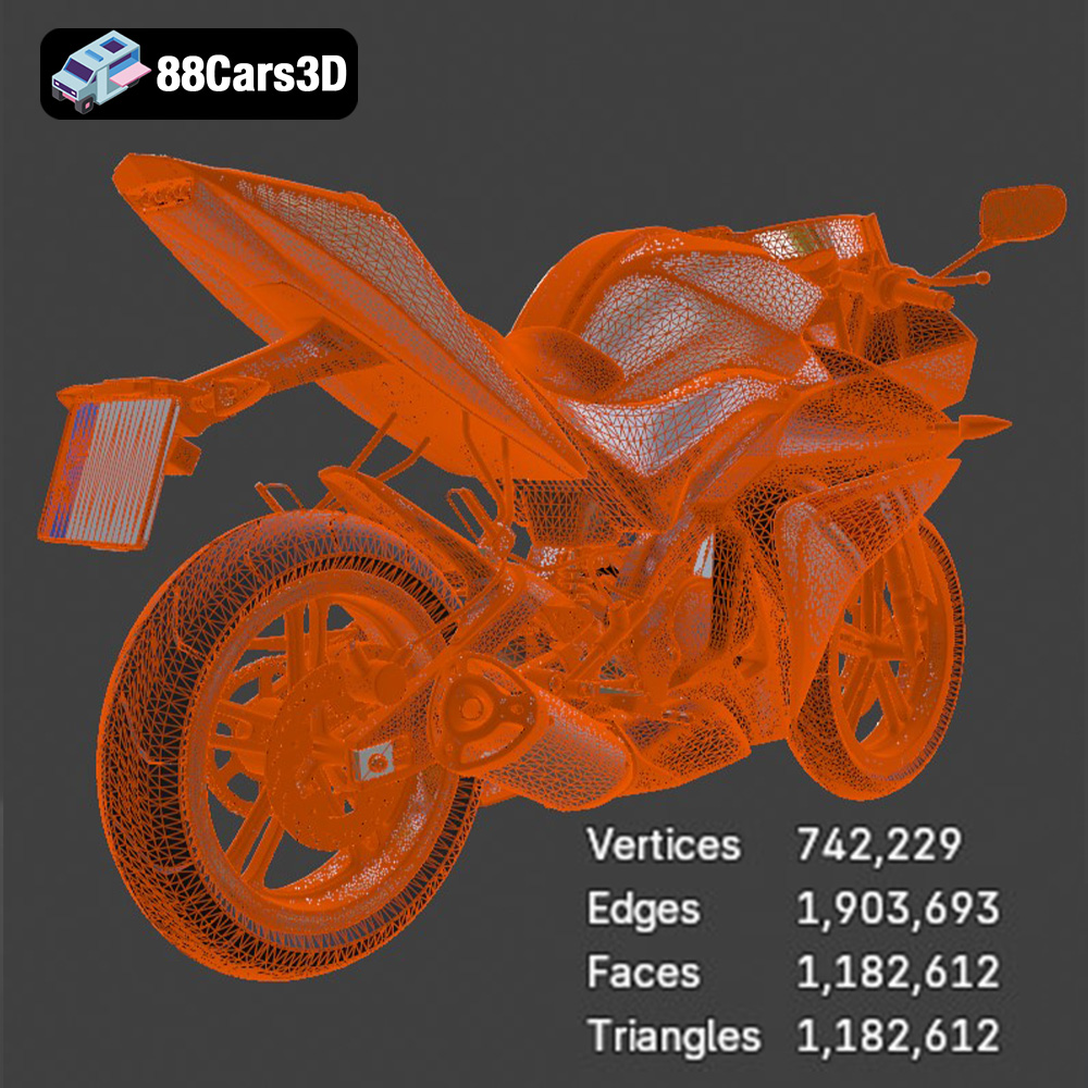 Yamaha YZF-R125 EU 3D Model