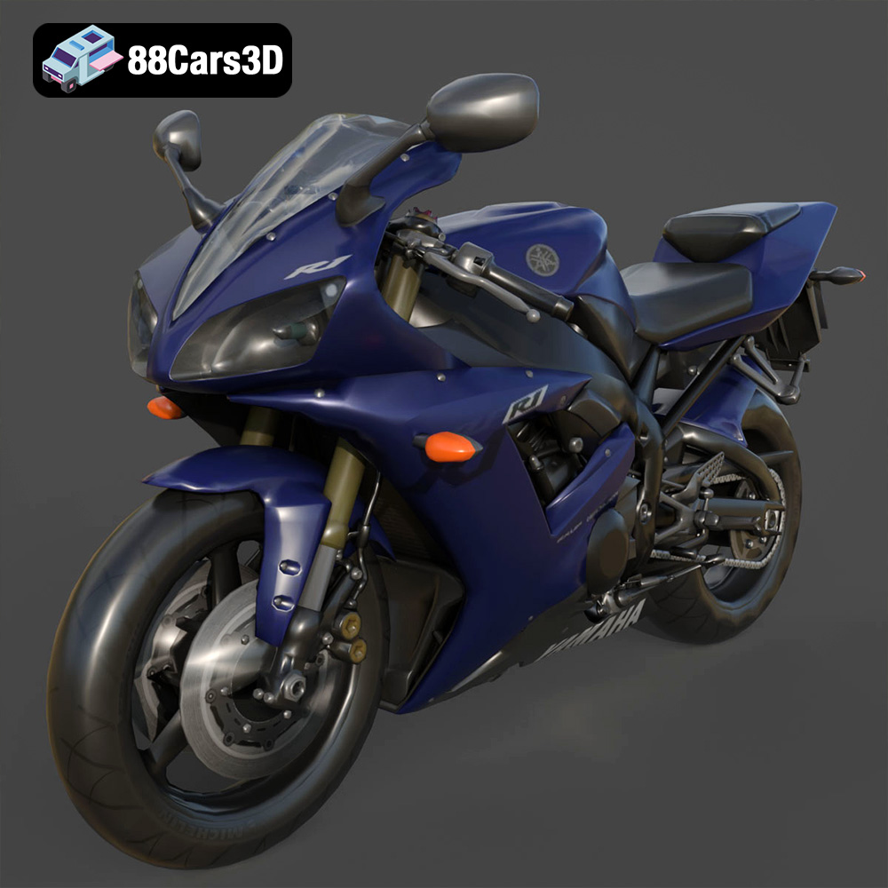 Yamaha R1 3D Model Download STL FBX OBJ GLB Blend
