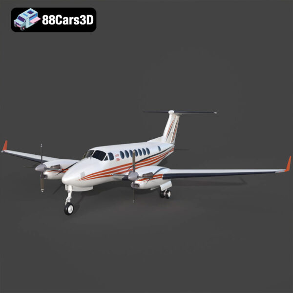 Beechcraft King Air B300 3D Model Download STL FBX OBJ GLB Blend - Gallery Image 7 Beechcraft King Air B300