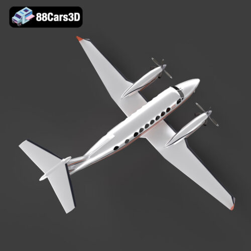Beechcraft King Air B300 3D Model Download STL FBX OBJ GLB Blend - Gallery Image 4 Beechcraft King Air B300