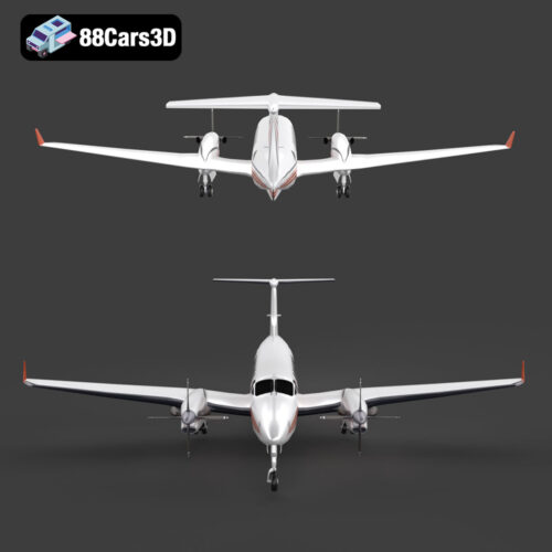 Beechcraft King Air B300 3D Model Download STL FBX OBJ GLB Blend - Gallery Image 3 Beechcraft King Air B300