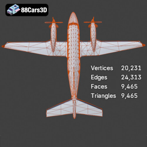 Beechcraft King Air B300 3D Model Download STL FBX OBJ GLB Blend - Gallery Image 1 Beechcraft King Air B300