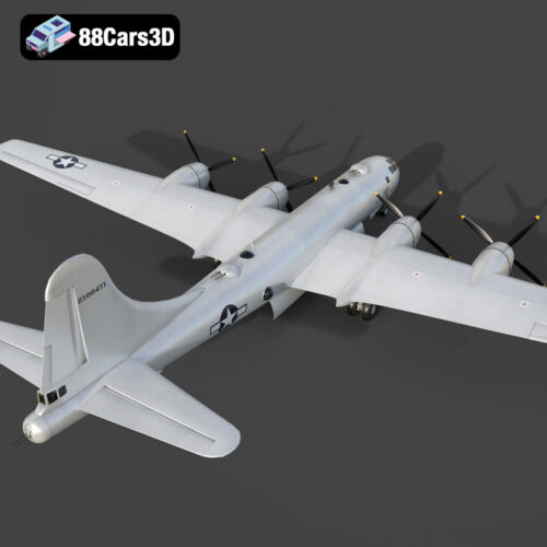 Boeing B-29 Superfortress 3D Model Download STL FBX OBJ GLB Blend - Gallery Image 5 Boeing B-29 Superfortress