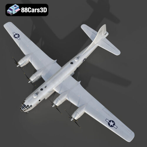 Boeing B-29 Superfortress 3D Model Download STL FBX OBJ GLB Blend - Gallery Image 4 Boeing B-29 Superfortress
