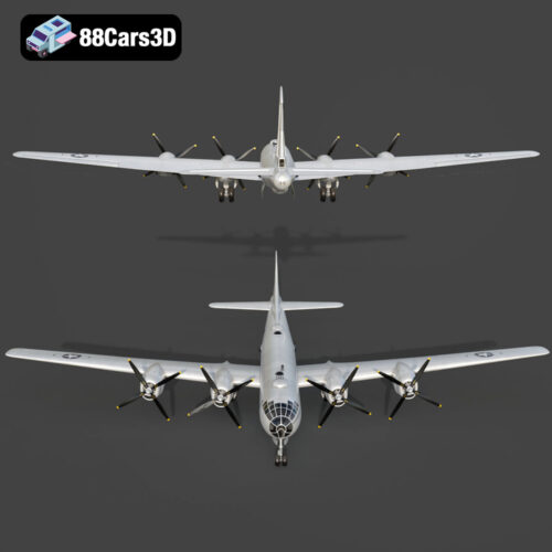 Boeing B-29 Superfortress 3D Model Download STL FBX OBJ GLB Blend - Gallery Image 3 Boeing B-29 Superfortress