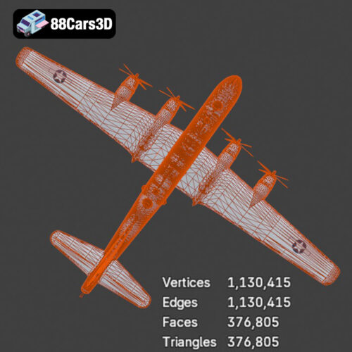 Boeing B-29 Superfortress 3D Model Download STL FBX OBJ GLB Blend - Gallery Image 2 Boeing B-29 Superfortress