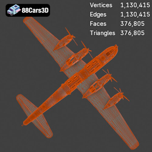 Boeing B-29 Superfortress 3D Model Download STL FBX OBJ GLB Blend - Gallery Image 1 Boeing B-29 Superfortress
