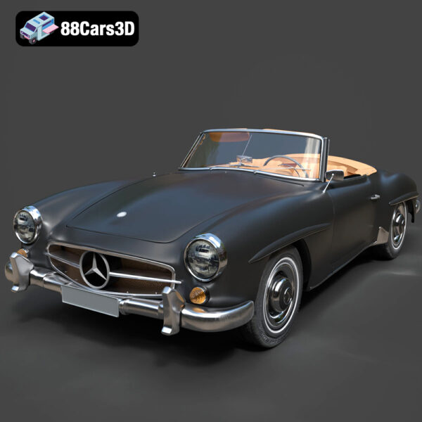 Mercedes Benz 190 SL 3D Model Download STL FBX OBJ GLB Blend - Gallery Image 8 Mercedes Benz 190 SL