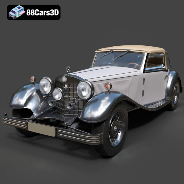 Mercedes Benz 380 Cabriolet 3D Model Download STL FBX OBJ GLB Blend - Gallery Image 8 Mercedes Benz 380 Cabriolet