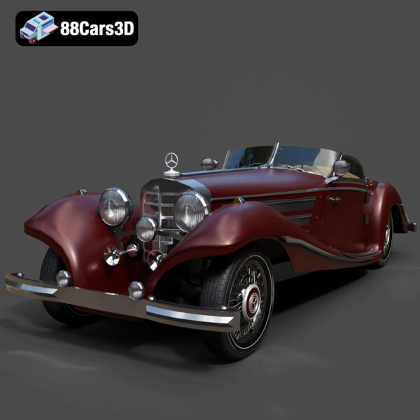 Mercedes Benz 540 K Roadster 3D Model Download STL FBX OBJ GLB Blend - Gallery Image 8 Mercedes Benz 540 K Roadster