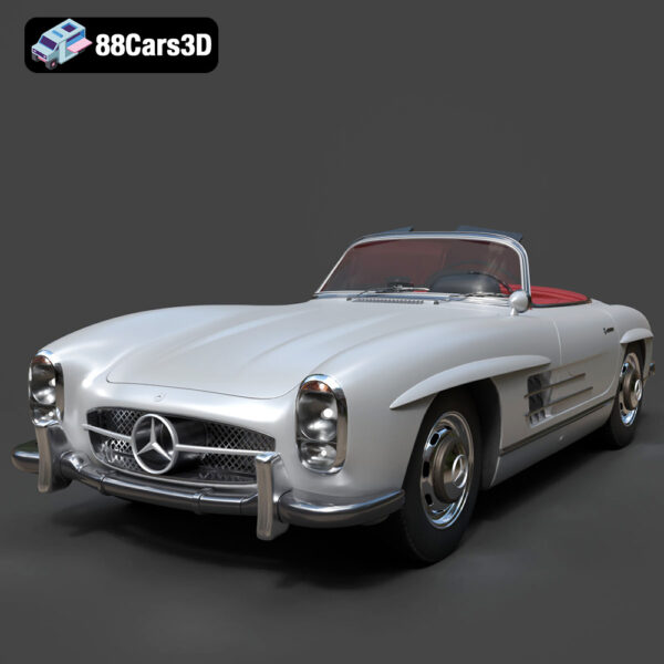Mercedes-Benz 300SL Roadster 1957 3D Model Download STL FBX OBJ GLB Blend - Gallery Image 3 Mercedes-Benz 300SL Roadster 1957