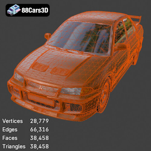 Mitsubishi Lancer Evolution III 3D Model Download STL FBX OBJ GLB Blend - Gallery Image 2 Mitsubishi Lancer Evolution III