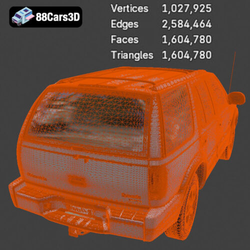 Oldsmobile Bravada Mk2f 1998-08 3D Model Download STL FBX OBJ GLB Blend - Gallery Image 1 Oldsmobile Bravada Mk2f 1998-08