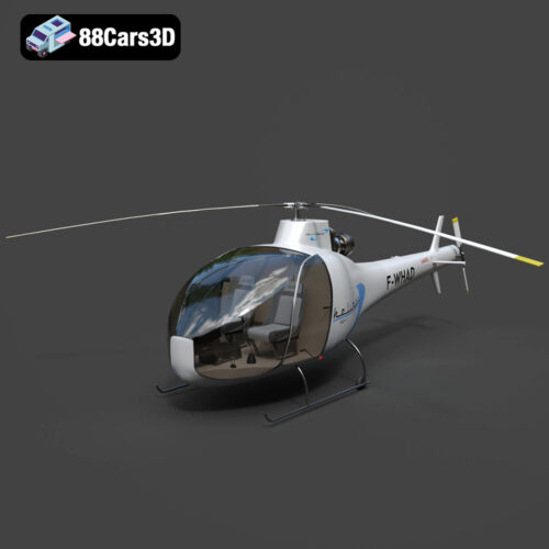 Passenger Helicopter HAD1-T Helineo-07 3D Model Download STL FBX OBJ GLB Blend - Gallery Image 8 Passenger Helicopter HAD1-T Helineo-07