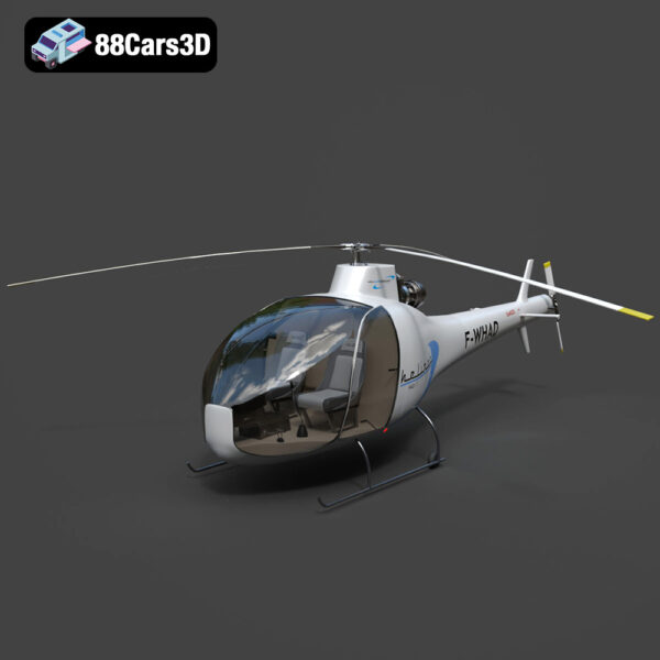 Passenger Helicopter HAD1-T Helineo-07 3D Model Download STL FBX OBJ GLB Blend - Gallery Image 8 Passenger Helicopter HAD1-T Helineo-07