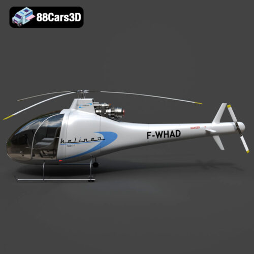 Passenger Helicopter HAD1-T Helineo-07 3D Model Download STL FBX OBJ GLB Blend - Gallery Image 7 Passenger Helicopter HAD1-T Helineo-07