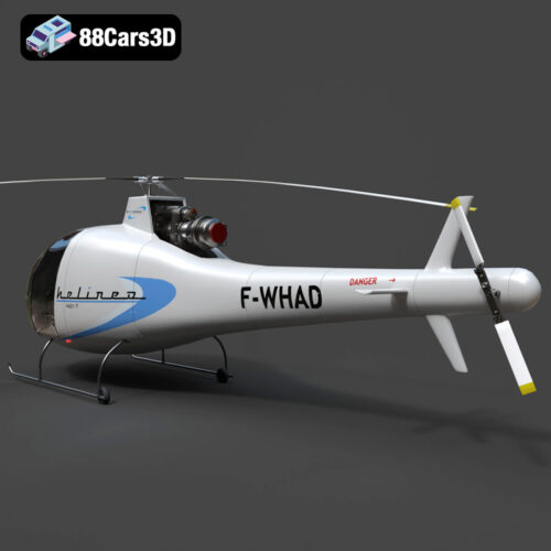 Passenger Helicopter HAD1-T Helineo-07 3D Model Download STL FBX OBJ GLB Blend - Gallery Image 6 Passenger Helicopter HAD1-T Helineo-07