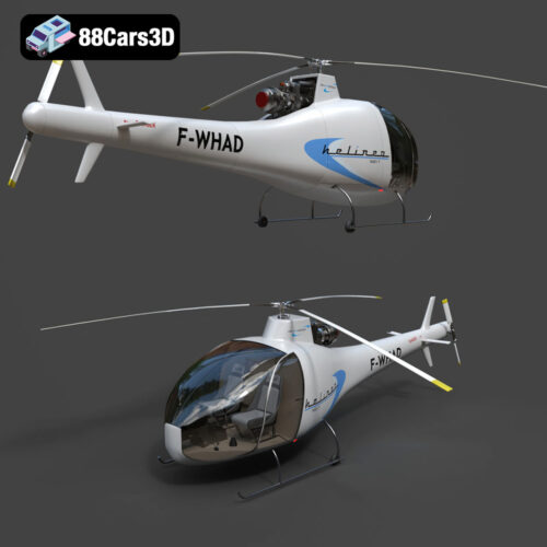 Passenger Helicopter HAD1-T Helineo-07 3D Model Download STL FBX OBJ GLB Blend - Gallery Image 3 Passenger Helicopter HAD1-T Helineo-07
