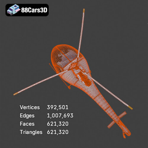 Passenger Helicopter HAD1-T Helineo-07 3D Model Download STL FBX OBJ GLB Blend - Gallery Image 1 Passenger Helicopter HAD1-T Helineo-07