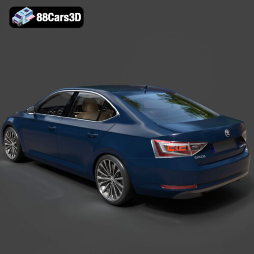 Skoda Superb 2018 3D Model Download STL FBX OBJ GLB Blend - Gallery Image 6 Skoda Superb 2018