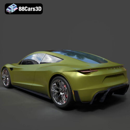 Tesla Roadster 2020 3D Model Download STL FBX OBJ GLB Blend - Gallery Image 6 Tesla Roadster 2020