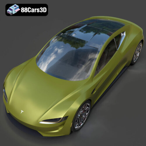 Tesla Roadster 2020 3D Model Download STL FBX OBJ GLB Blend - Gallery Image 3 Tesla Roadster 2020