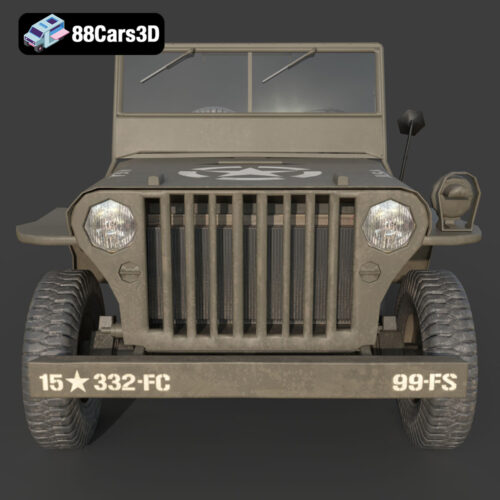 US Army Willys Jeep 3D Model Download STL FBX OBJ GLB Blend - Gallery Image 4 US Army Willys Jeep