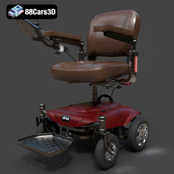 Wheelchair 08 3D Model Download STL FBX OBJ GLB Blend - Gallery Image 8 Wheelchair 08