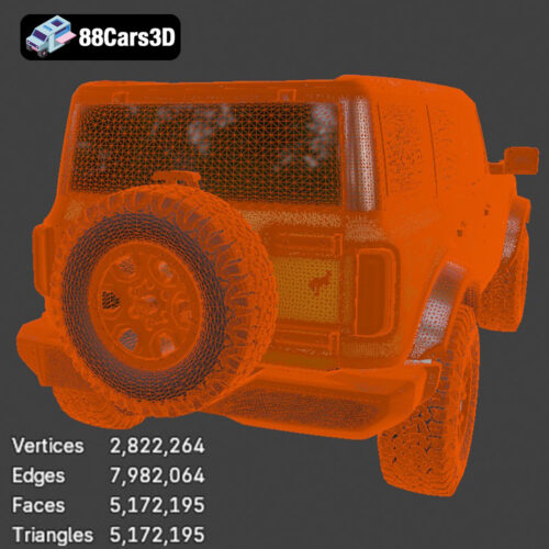 Ford Bronco 4-Door 2021 3D Model Download STL FBX OBJ GLB Blend - Gallery Image 1 Ford Bronco 4-Door 2021