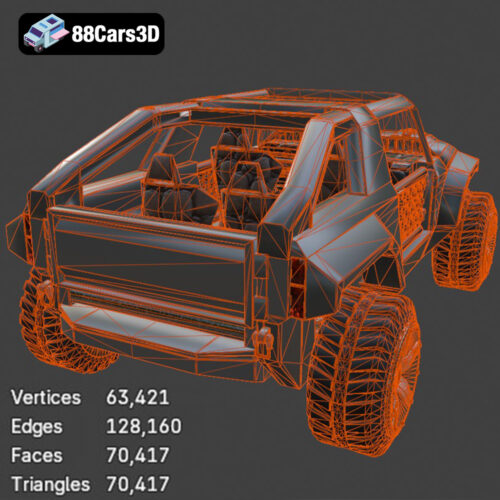 Cactus Jeep 3D Model Download STL FBX OBJ GLB Blend - Gallery Image 1 Cactus Jeep