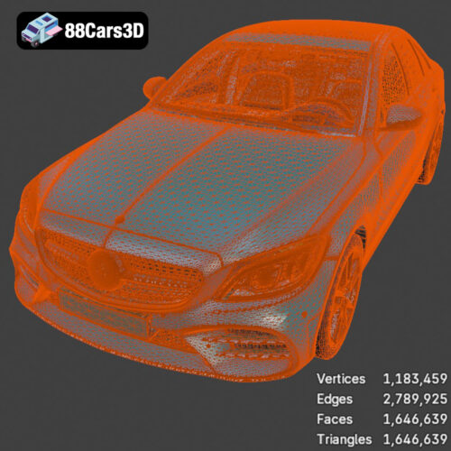 Mercedes-Benz C-Class 2019 3D Model Download STL FBX OBJ GLB Blend - Gallery Image 2 Mercedes-Benz C-Class 2019