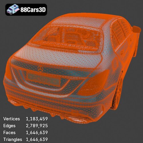 Mercedes-Benz C-Class 2019 3D Model Download STL FBX OBJ GLB Blend - Gallery Image 1 Mercedes-Benz C-Class 2019