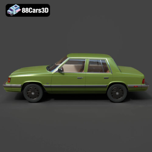 Dodge Aries K Sedan 1988 3D Model Download STL FBX OBJ GLB Blend - Gallery Image 2 Dodge Aries K Sedan 1988