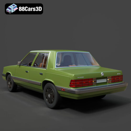 Dodge Aries K Sedan 1988 3D Model Download STL FBX OBJ GLB Blend - Gallery Image 3 Dodge Aries K Sedan 1988