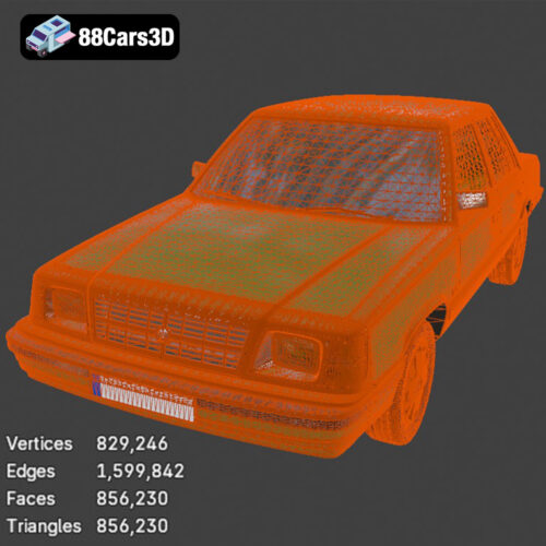 Dodge Aries K Sedan 1988 3D Model Download STL FBX OBJ GLB Blend - Gallery Image 7 Dodge Aries K Sedan 1988