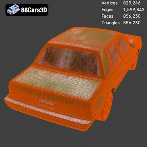 Dodge Aries K Sedan 1988 3D Model Download STL FBX OBJ GLB Blend - Gallery Image 8 Dodge Aries K Sedan 1988