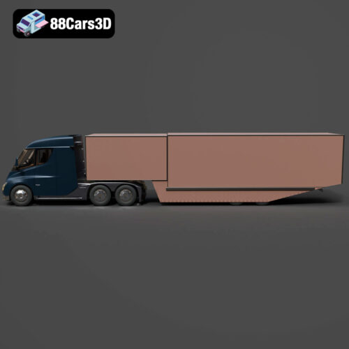 Tesla Semi Truck with Trailer Rigged
