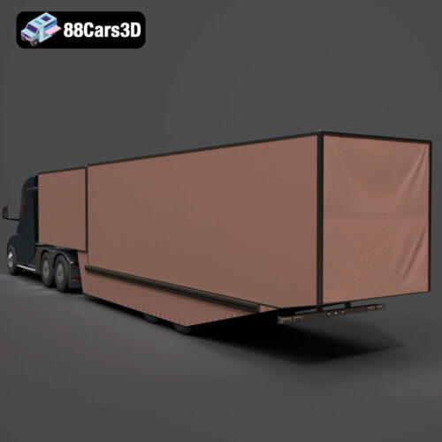 Tesla Semi Truck with Trailer Rigged