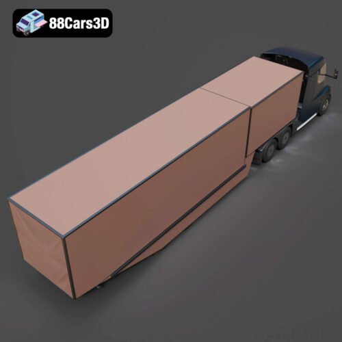 Tesla Semi Truck with Trailer Rigged